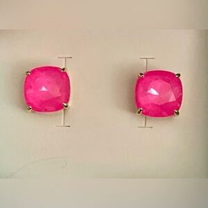 Origami Owl Gold Clara Stud Earrings with Electric Pink Crystals